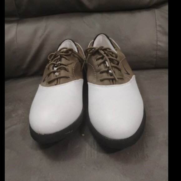 Nike Air White Brown Leather Oxford Style Soft Spike Men\'s 9.5 Golf Shoes main image 8